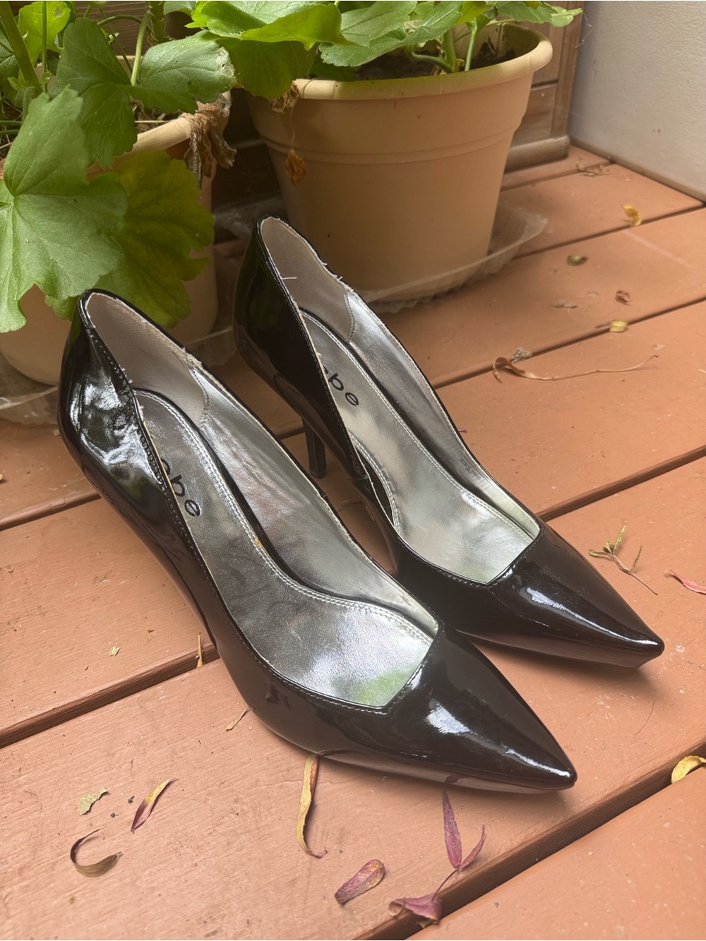 Bebe Black Patent Pointed Toe Stiletto Pumps Heels Size 10 Y2K